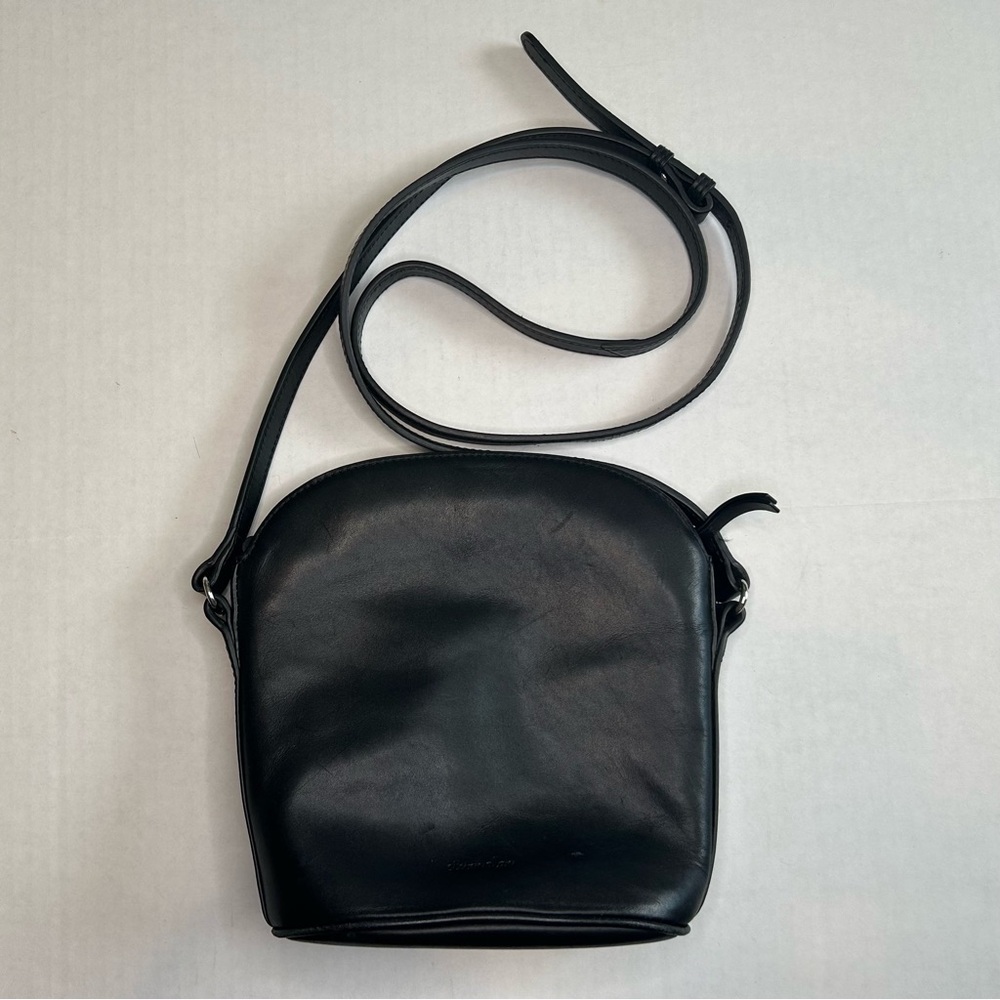 Black Leather Steven Alan Crossbody Bag